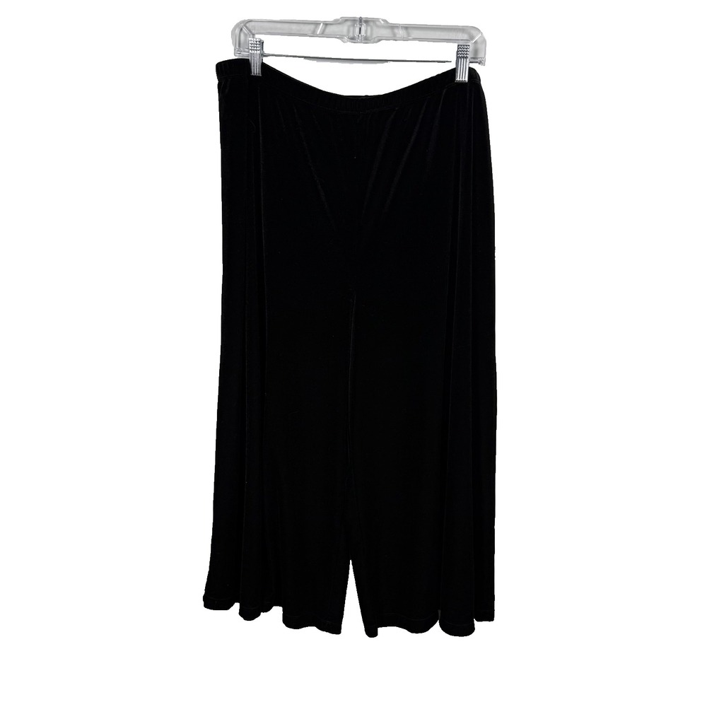 White Stage Culottes Gaucho Pants Black Velvet Wide Leg Size XL Whimsigoth Y2K